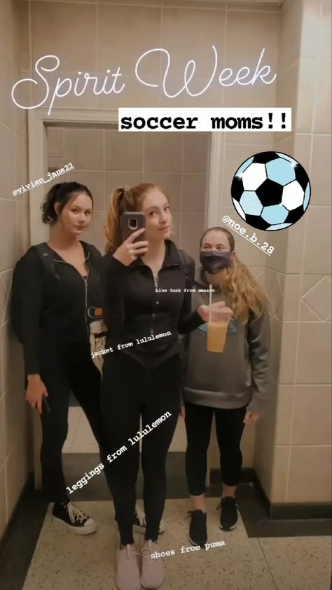 Soccer Mom Outfit Spirit Week Ideas, Soccer Mom Spirit Day, Soccer Mom Spirit Week, Soccer Mom Aesthetic, Soccer Mom Outfit Spirit Week, Soccer Mom Outfit, Soccer Mom Style, Spirit Days, Spirit Week Outfits