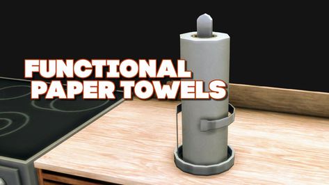 FUNCTIONAL PAPER TOWELS - DOWNLOAD | WICKED PIXXEL on Patreon Sims 4 Paper Towel, Fluffy Towels, Towel Wrap, Sims 4 Game, Drying Towels, Paper Towels, Custom Content, Sims 4 Mods, Dry Hands