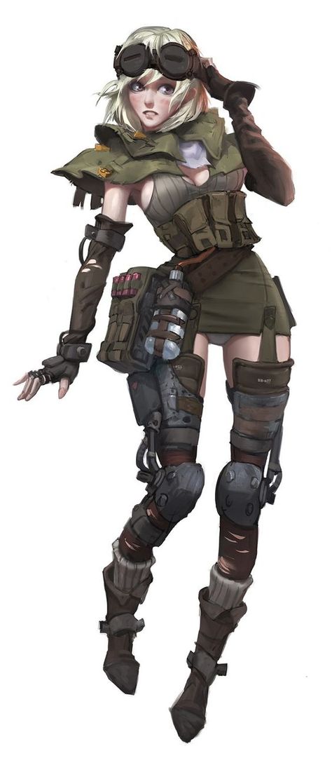 Scavenger Character Design, German Soldier, Model Sheet, Cyberpunk Character, Poses References, Female Character, Arte Fantasy, 영감을 주는 캐릭터, Female Character Design