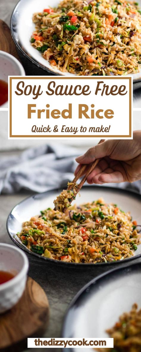 Soy Free Fried Rice, Salt Free Rice Recipes, Soy Free Stir Fry Sauce, Rice And Soy Sauce Recipes, Low Sodium Chicken Fried Rice, Gluten Free Fried Rice Recipes, Soy Sauce Replacement, Low Sodium Fried Rice, No Soy Sauce Stir Fry