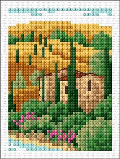 Cross Stitch Tips, Cross Stitch Pattern Maker, Free Cross Stitch Charts, Cross Stitch Freebies, Cross Stitch Landscape, Pattern Maker, Tapestry Crochet Patterns, Mini Cross Stitch, Cute Cross Stitch