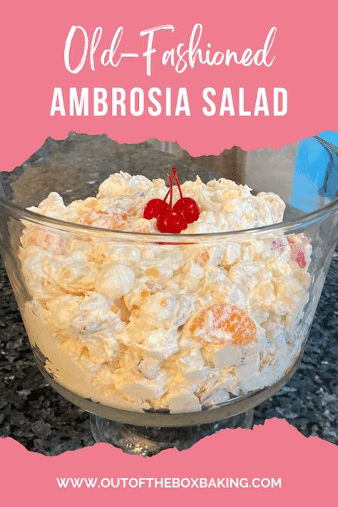 Jello Ambrosia Salad, Old Fashion Fruit Salad Recipe, Halloween Ambrosia Salad, Vintage Ambrosia Salad, Ambrosia Fruit Salad With Cream Cheese, Classic Ambrosia Salad, Best Ambrosia Salad Recipe, Thanksgiving Ambrosia Salad, Old Fashioned Jello Salad Recipes