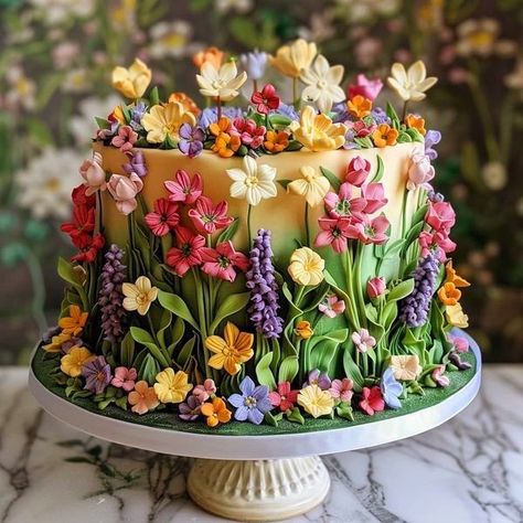 August Birthday Cake Ideas, Whimsical Birthday Cake, Dainty Cakes, Cake Artwork, Whimsical Food, Fantasy Cakes, Decorative Cakes, Fabulous Cakes, Beautiful Cake Designs