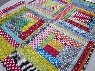 lots of polka dots, log cabin quilt-as-you-go baby quilt by svetlana at s.o.t.a.k.handmade. Homemade Baby Quilt, Tertiary Colors, Polka Dot Quilts, Scrap Quilting, Quilting Methods, Quilting 101, Homemade Quilts, Cabin Quilt, Log Cabin Quilts