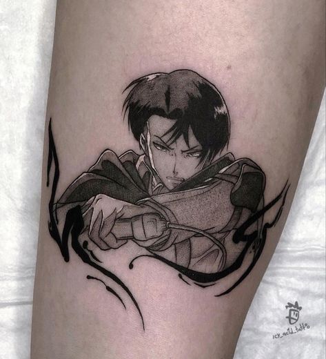 Aot Levi Tattoo, Anime Patchwork Tattoo, Levi Ackerman Tattoo Ideas, Levi Ackerman Tattoo, Levi Tattoo, Samurai Tattoo Sleeve, Attack On Titan Tattoo, Tattoos Inspo, Tattoo Anime