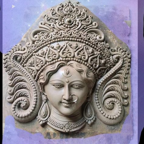 Durga Sculpture Art, Ma Durga Clay Art, Clay Idol Making, Ma Durga Lippan Art, Maa Durga Clay Idol, Durga Maa Clay Art, Maa Durga Clay Art, Maa Durga Lippan Art, Ganesh Clay Art