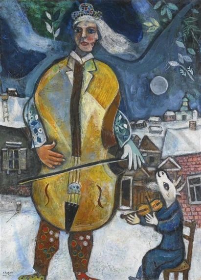 Artwork by Marc Chagall, LE VIOLONCELLISTE, Made of oil on canvas Marc Chagall Paintings, Artist Chagall, Mark Chagall, Chagall Paintings, Robert Hughes, Edouard Vuillard, Pierre Bonnard, Camille Pissarro, Marc Chagall