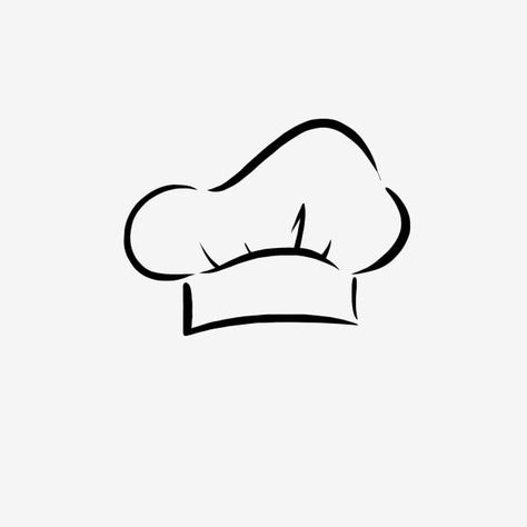 Chef Hat Tattoo Ideas, Simple Food Pictures, Chef Line Art, Chef Hat Tattoo, Chef Hat Illustration, Chef Hat Drawing, Culinary Drawing, Cooking Image, Cook Drawing