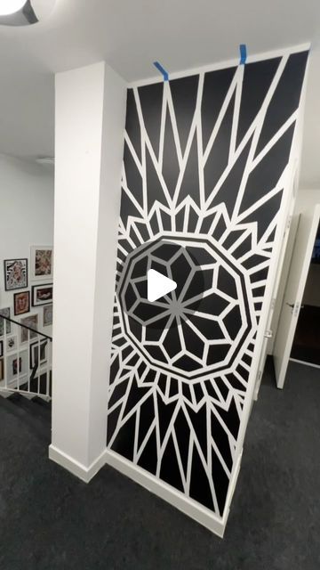 Liam Couper on Instagram: "I made my first attempt at doing a wall mural with tape! I’m going to add some finished touches to it, but happy with my first attempt! What do you all think? 🙏🏼  #wallart #tape #wallmural #mural #mandala #artist #coupstattoo" Washi Tape Wall Art Diy, Mandala Wall Art Murals, Washi Tape Wall Art, Washi Tape Wall, Tape Wall Art, Tattoo Music, Ranch Ideas, Tape Wall, Diy Wall Art Decor