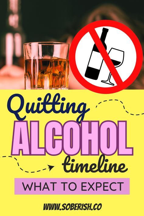 What's it like to quit alcohol? Here's a timeline of what you can expect when you decide to quit drinking from the first week throughout the first year. Alcohol Withdrawal Timeline, Stop Alcohol Quit Drinking, How To Stop Alcohol Quit Drinking, What Happens When You Quit Drinking, Quitting Drinking Alcohol, How To Quit Drinking, Effects Of Drinking Alcohol, Best Hobbies For Men, Alcohol Withdrawal Symptoms