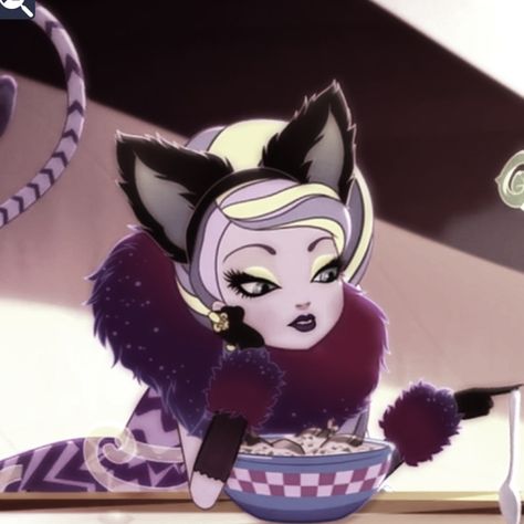 Kitty Cheshire Pfp, Kitty Cheshire Icon, Ever After High Pfp, Kitty Cheshire, Ever After High Rebels, Monster High Pictures, Ever After High, Cartoon Icons, High Art