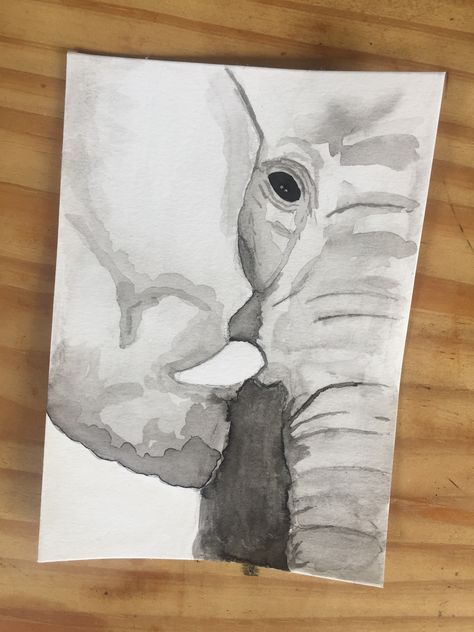 Watercolor Art Elephant, Elephant Watercolor Painting Easy, Watercolor Elephant Tutorial, Watercolor Art Animals, Paint Elephant, Elephant Watercolor, Turtle Watercolor, Gcse Art Sketchbook, Elephant Illustration