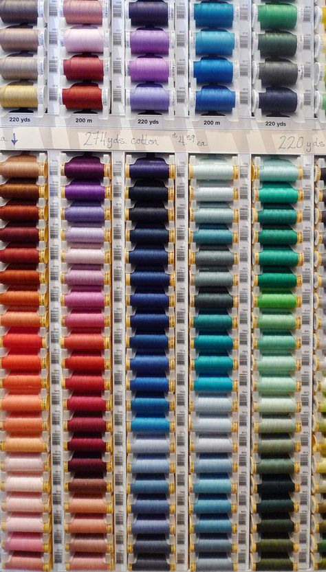 A rainbow of Gutermann thread at Bolt Fabric Boutique - Cotton & Flax Fabric Color Palette, Colour Shade Card, Clothing Fabric Patterns, Color Knowledge, Shade Card, Color Palette Challenge, How To Make Paper Flowers, Snow Flake, Scrapbooking Paper