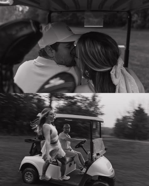 The golf session of my dreams!!!! @amberdashnier and Ryan were perfect and this was probably the first session amber and I have done that Ryan was excited about 😉 shout out to them for waking up so early on Memorial Day to do a sunrise session⛳️ Keywords: #michiganphotographer #couplesphotographer #destinationweddingphotographer #golf #westmichiganphotographer #midmichiganphotographer Engagement Shoot Golf Course, Golf Cart Engagement Photos, Golf Memorial Ideas, Football Field Engagement Photos, Golfing Engagement Photos, Golf Course Proposal, Golf Course Couple Photoshoot, Golf Couple Photoshoot, Golf Course Engagement Photos