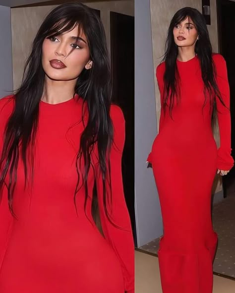 Kylie Jenner Acne Studios, Kylie Jenner 2024, Kylie Jenner Makeup Looks, Kylie Jenner Red Hair, Kylie Jenner Red Dress, Everyday Outfits Black, Fall Sweater Outfits, Outfit Ideas Party Night, Movie Fashion Outfits