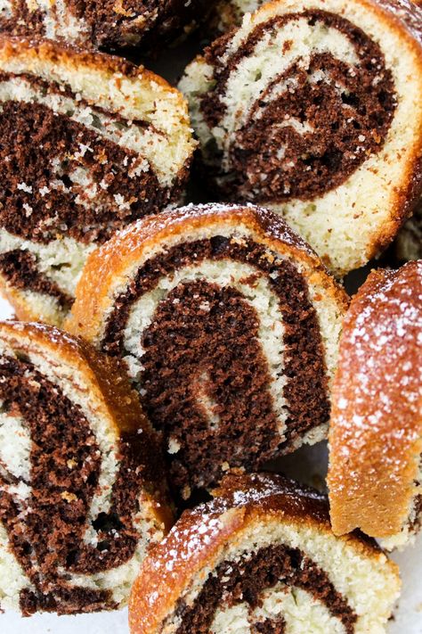 Buttermilk Marble Bundt Cake - Sweets by Elise Sweets By Elise, Marble Bundt Cake Recipe, Marble Loaf Cake, Marble Bundt Cake, Marble Pound Cake, Marble Cakes, Marble Loaf, Cake With Frosting, Everyday Cakes