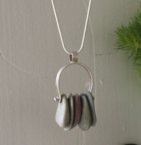 Beach Stone Necklace | Etsy Beach Stones Jewelry, Pebble Jewelry, Necklace Stone, Rock Jewelry, River Rock, Bijoux Diy, Sea Glass Jewelry, Dremel, Jewelry Projects