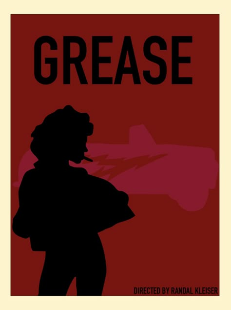 Grease 2 Poster, Grease Minimalist Poster, Grease Poster Vintage, Grease Background, Grease Moodboard, Simple Movie Posters, Grease Movie Poster, Grease Poster, Red Posters