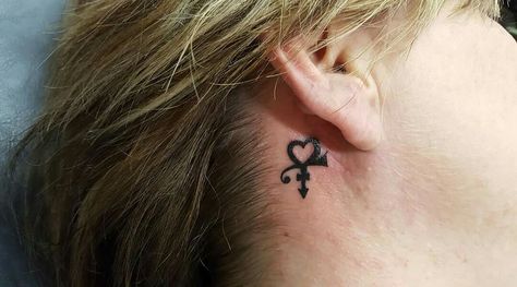 Prince Inspired Tattoo, Prince Symbol Tattoo, Prince Symbol, Prince Tattoos, Tattoo Behind Ear, Symbol Tattoo, Symbol Tattoos, Piercing Ideas, Royal Purple