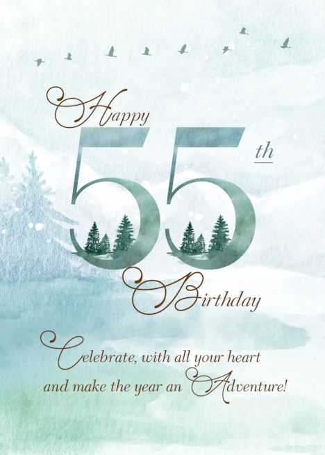 55th Birthday Evergreen Pines and Deer Nature Themed card Birthday Wishes For Husband, Happy 55th Birthday, Birthday Wish For Husband, Wishes For Husband, 55th Birthday, 45th Birthday, 35th Birthday, Birthday Card Template, 65th Birthday