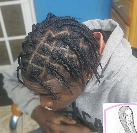 Small Box Braids Men, Male Box Braids, Single Braids Men, Plats Braids For Men, Afro Hair Fade, Twist Hair Men, Box Braids Men, Cornrow Braids Men, Boy Braids