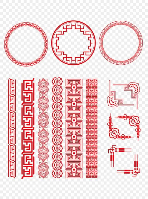 Chinese Motifs, Asian Elements Design, Chinese Elements Design, Japanese Design Elements, Malaysian Art, Chinese Flower Pattern, Chinese Design Poster, Chinese Vector, Chinese Patterns Traditional