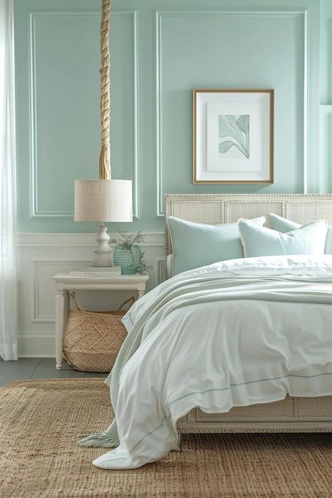 29 White and turquoise bedroom ideas for a fresh look Girls Turquoise Bedroom Ideas, Turqoise Bedroom Ideas, Turquoise Bedroom Ideas For Adults, Teal Wall Bedroom, White And Turquoise Bedroom, Turquoise Bedroom Walls, Turquoise Bedroom Ideas, Turquoise Teen Bedroom, Tiffany Blue Bedroom