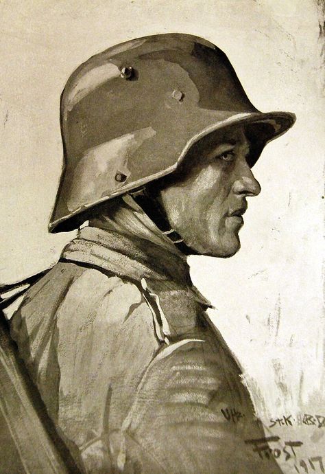 Ww1 German Soldier Art, Ww1 German Soldier, Ww1 Drawings, Ww2 Drawings, Ww2 Art, Helmet Drawing, Ww1 Art, Soldier Drawing, German Helmet