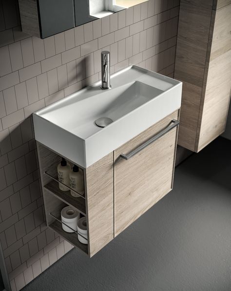 Sink Furniture Bathroom, Small Vanity Design For Bathroom, Sink With Storage Bathroom, Bathrooms Cabinets Ideas, Small Bathroom Basin Cabinet, Small Vanity Ideas Bathroom Sinks, Bathroom Sink Unit Ideas, Wash Basin Vanity Designs, Small Bathroom Cabinets Storage