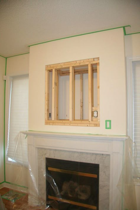 Edited: Not to be confused with the new posts, this DIY project was done in our old house many years ago back in 2006. ... Covering Tv Hole Above Fireplace, How To Install Tv Over Fireplace, How To Cover Tv Hole Above Fireplace, Cover Tv Hole Over Fireplace, Tv Insert Over Fireplace, Cover Tv Hole Above Fireplace, Fill In Tv Nook Above Fireplace, Tv Niche Above Fireplace, Tv Niche Makeover