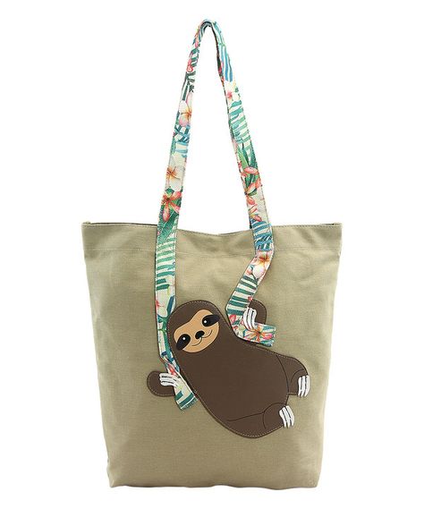 Look at this Sleepyville Critters Beige Swinging Sloth Tote Bag on #zulily today! Tiger Siberian, Canvas Clothing, Baby Giraffes, Cats White, Canvas Bag Diy, Tiger Cubs, White Tigers, Sloth Life, Baby Otters