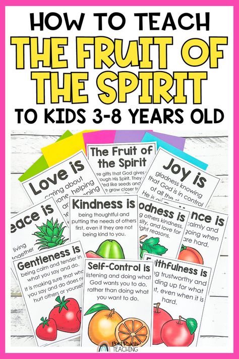 Help kids explore the Fruit of the Spirit with hands-on activities, crafts, and lessons designed for preschool to 3rd grade. This blog offers creative ways to teach love, joy, peace, and more. Perfect for Sunday school or at-home learning! #FruitOfTheSpirit #BibleLessonsForKids #ChristianParenting #SundaySchoolActivities Fruit Of The Spirit Activities, Thanksgiving Bible Lesson, Preschool Sunday School Lessons, Bible Lesson For Kids, Preschool Bible Lessons, Thanksgiving Worksheets, The Fruit Of The Spirit, Fruits For Kids, Preschool Bible