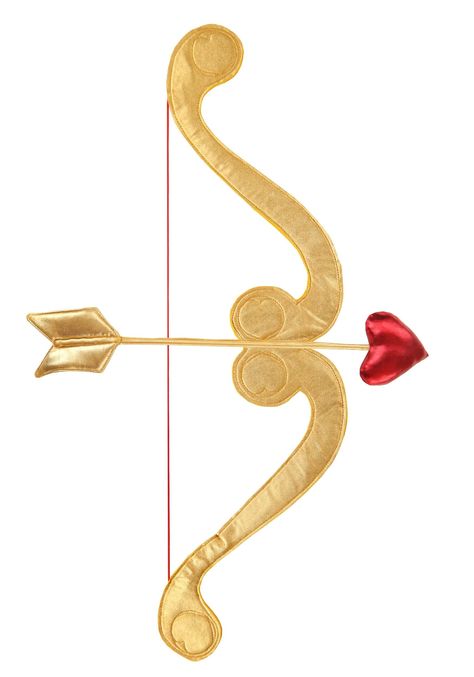 PRICES MAY VARY. Plastic frame Size: Standard 100% polyester fabric & fiberfill Fabric has metallic gold finish Bow has wire between layers of foam backed fabric Arrow has fabric-covered plastic rod w/ fiberfill-stuffed "feathers" & heart-shaped arrowhead Help Cupid play matchmaker this Valentine's Day (or Halloween) and pick up our Cupid Bow and Arrow Accessory, exclusively made by us! The fabric of the bow has a metallic gold finish. The Cupid bow has wire between layers of foam-backed fabric, Cherub Bow And Arrow, Heart Shaped Outfit, Cupid Arrow Drawing, Cupid’s Arrow, Cupid’s Bow, Cupid Accessories, Bow And Arrow Costume, Bow And Arrow Cupid, Cupid Core