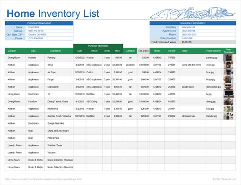 Download a free Home Inventory List Template. No need for special inventory software. Use the inventory list in our spreadsheet to get started quickly. Home Inventory Spreadsheet, Home Inventory List, Kitchen Inventory List, Inventory List Template, Kitchen Inventory, Inventory List, Tracker Free, Dining Room Paint, Home Inventory