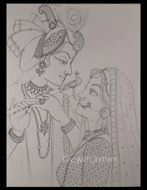 Indian God Sketches Pencil, Radha Krishna Sketch Pencil, God Sketches Indian, Radha Krishna Pencil Sketch, Radhakrishna Sketch, Radha Krishna Drawing, Butterfly Art Drawing, Pencil Drawing Images, Easy Mandala Drawing