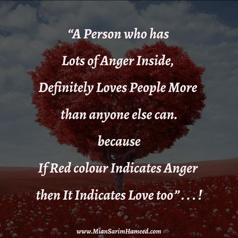 “A Person who has Lots of Anger Inside,  Definitely Loves People More than anyone else can. because  If Red colour Indicates Anger then It Indicates Love too” . . . ! Red Colour, Love People, Anger, Red Color, Love Quotes, Canning, Quotes, Red, Quick Saves