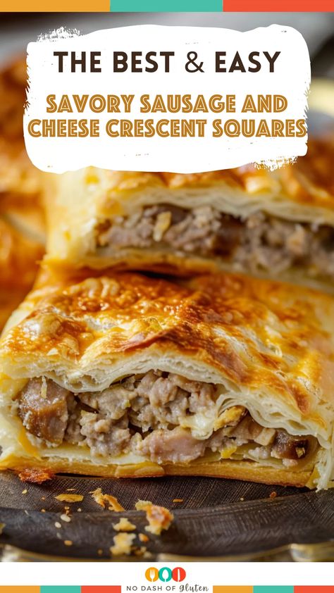 Savory Sausage and Cheese Crescent Squares Sausage Cream Cheese Puff Pastry, Ground Sweet Sausage Recipes, Rotel Sausage And Cream Cheese Crescents, Sausage Recipes Breakfast, Sausage Cream Cheese Crescent Rolls, Crescent Squares, Best Spaghetti Recipe, Breakfast Sausage Links, Sausage Bread