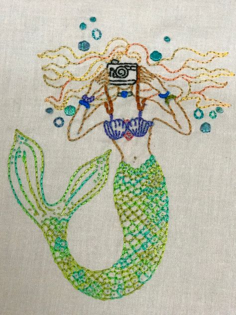 Mermaid Embroidery Patterns, Mermaid Embroidery Designs, Mermaid Embroidery, Embroidery Motif, Mermaid Design, Applique Quilt Patterns, Mermaid Pattern, Embroidery Motifs, Embroidery Patterns Free