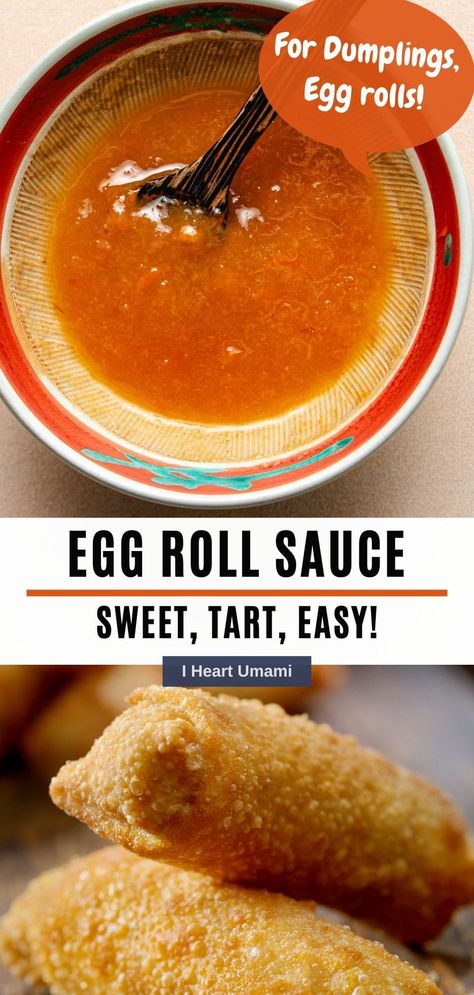 This egg roll sauce takes only 3 mins. to stir with apricot jam. Naturally sweet, tangy, a great Asian dipping sauce for dumplings/egg rolls. #eggrollsauce #dippingsauce #asiansauce #eggrolldippingsauce #sauceforeggrolls Dipping Sauce For Dumplings, Sauce For Dumplings, Egg Roll Dipping Sauce, Egg Roll Sauce, Sauce For Eggs, Gluten Free Asian Recipes, Diy Condiments, Budget Friendly Dinner Recipes, Paleo Thanksgiving Recipes