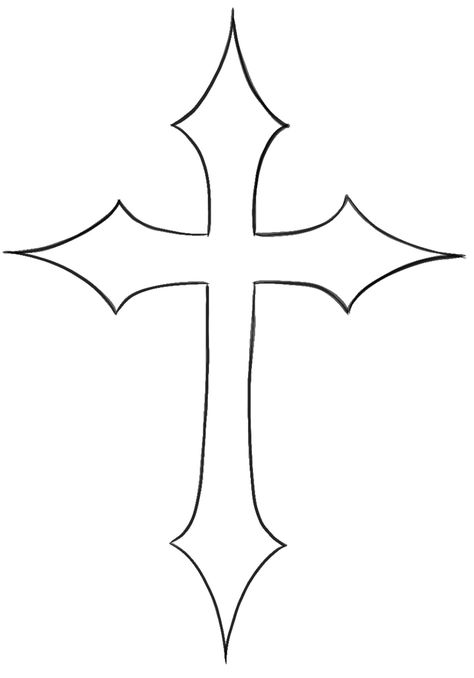 Fancy Cross Drawing, Gothic Cross Drawing, Cross Art Drawing, Rosary Outline, Cross Drawing Christian, God Doodles, Goth Cross Tattoo, Gothic Cross Tattoo, Cruz Vector