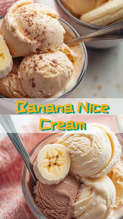 Banana Nice Cream Delight: Embrace the wholesome goodness of this delectable and healthy treat that's bursting with banana flavor. Perfect for a refreshing snack or post-dinner indulgence! #bananaicecream #healthydessert #veganicecream Nice Cream Recipes Healthy, Nice Cream Recipe, Banana Nice Cream, Refreshing Snacks, Healthy Treat, Banana Ice Cream, Banana Slice, Banana Nut, Vegan Ice Cream