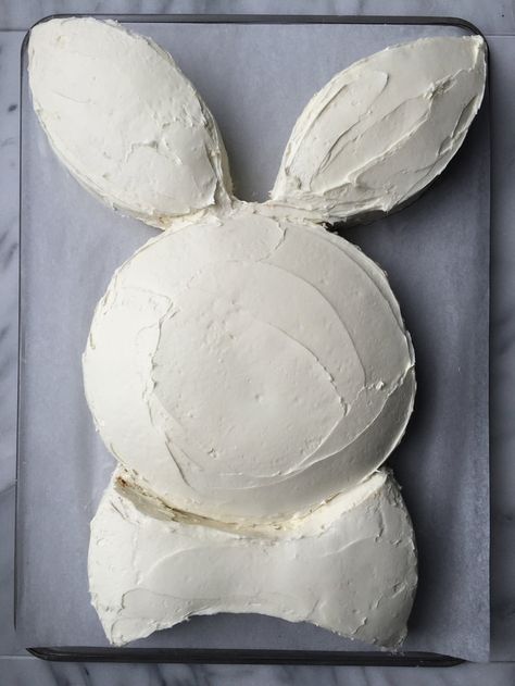 Food & Wine: Easter Bunny Rabbit Cake Bunny Head Cake, Easter Rabbit Cake, Simple Bunny Cake, Easy Bunny Cake, Bunny Cakes For Easter, Bunny Face Cake, Rabbit Cake Design, Bunny Cake Ideas, Easter Bunny Cake Recipe