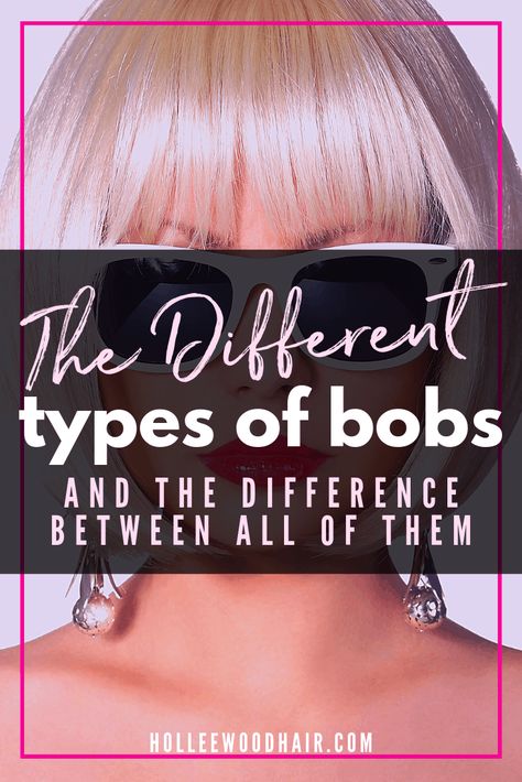 Have you ever wondered what the difference between a stacked bob, graduated bob, a-line haircut and blunt bob were?  Learn about the different types of bobs and what makes them each unique!  | stacked bob haircut | short bob haircut | short bob | short haircuts | angled bob | long bobs | bob haircuts with layers | bob hairstyles
#Bob Haircuts #BobHairstyles #ShortHairstyles #WomensHaircuts Long Front Bob Short Back, Different Bobs Hairstyles, Back Of A Bob Haircut, Types Of Bob Haircuts Shape, Precision Bob Haircut, Side Part A Line Bob, High Stacked Bob Haircut Back View, Graduated Layered Bob, Bobs Haircuts With Bangs