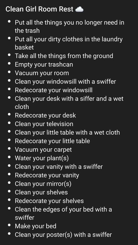 Room Organization Ideas Bedroom Cleaning, How To Be Organized, Clean Your Room Checklist, How To Clean Your Room, Bedroom Reset, Room Reset, Room Motivation, Cleaning Your Room, Clean Girl Room