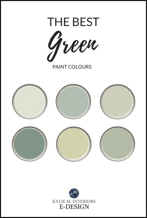 Learn about the most popular green paint colours from Benjamin Moore Including green-gray, green-gray and more!  #edesign #kylieminteriors #kyliemedesign #bestpaintcolours #greenpaint #benjaminmoore #colourconsultant #colourexpert Bm Fernwood Green, Best Grey Green Paint Colors Benjamin Moore, Benjamin Moore Fernwood Green, Benjamin Moore Best Greens, Fernwood Green Benjamin Moore, Benjamin More Popular Green, Light Green Benjamin Moore Paint, Bm Sage Green Paint Colors, Best Soft Green Paint Colors