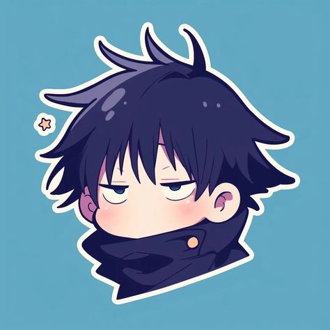 Jjk Megumi Fanart, Megumi Sticker, Chibi Megumi, Megumi Art, Baby Megumi, Megumi Fanart, Coloring Styles, Jujutsu Kaisen Megumi Fushiguro, Megumi Icon