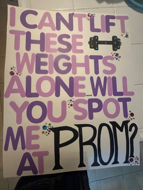 Band Promposal Ideas, Weightlifting Hoco Proposal, Homecoming Proposal Ideas Gym, Weight Lifting Hoco Proposals, Gym Dance Proposal, Gym Promposal Ideas For Him, Rugby Promposal Ideas, Gym Rat Hoco Proposal, Prom Posters Proposal Guys