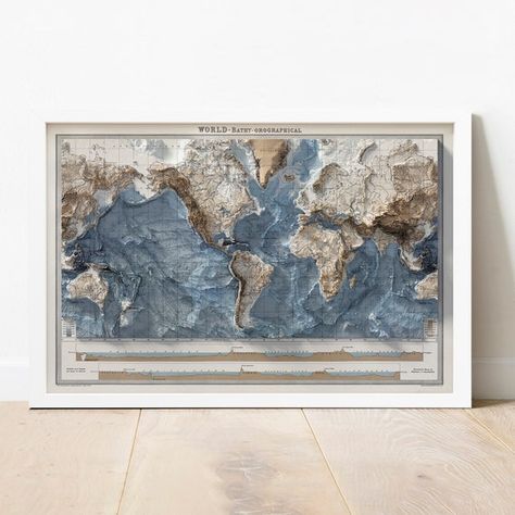 World Map 2D Giclée Print on Fine Art Matte Paper Vintage - Etsy Map Vintage, National Parks Map, Shading Techniques, World Map Wall Art, Relief Map, Map Wall Art, Beautiful Posters, Map Design, Vintage Maps