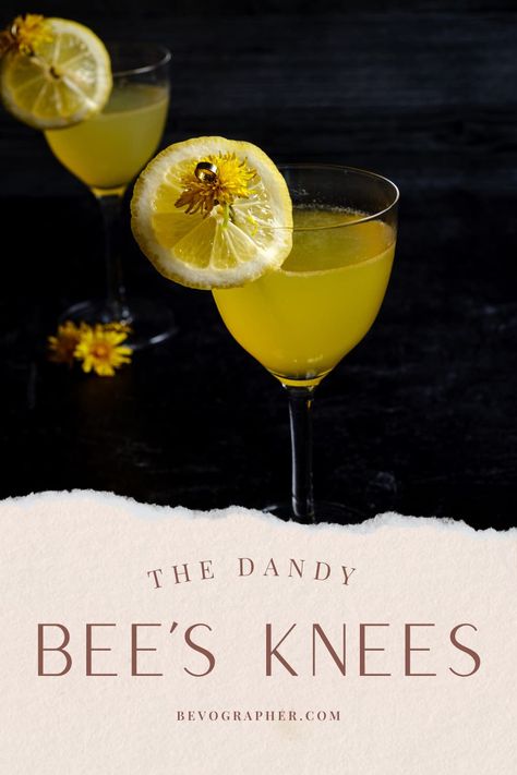 The Dandy Bee's Knees Bees Knees Cocktail, Gin Lemon, Nick And Nora, Bee's Knees, Honey Recipes, Bees Knees, Classic Cocktails, Cocktail Recipe, Fresh Lemon Juice