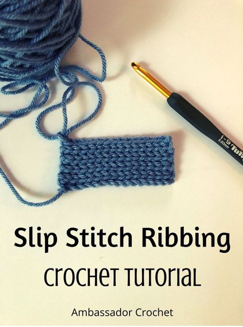 Slip Stitch Ribbing, Basic Crochet Stitches For Beginners, Beautiful Crochet Stitches, How To Start Crochet, Crochet Block Stitch, Change Colors In Crochet, Slip Stitch Crochet, Ribbed Crochet, Learn Crochet